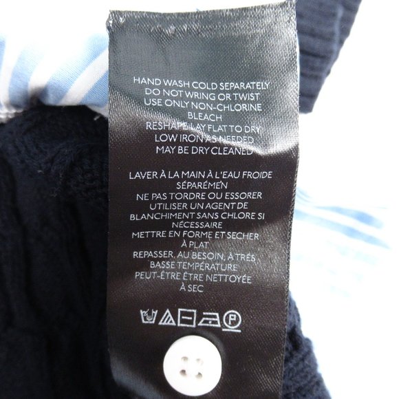 Anthropologie Maeve Cable Short-Sleeve Twofer Sweater Navy Blue 1X Plus - Picture 7 of 8